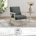 Posh Living 27 x 30 x 32.3 in. Alton Upholstered Armchair, Charcoal & Cream Linen RAC308-03CL-UE